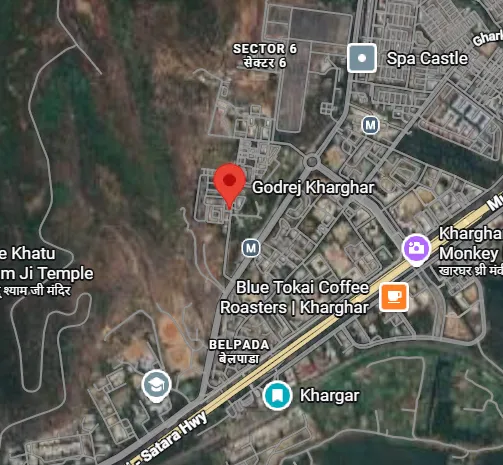 Godrej Varanya Kharghar location map near Sector 6 metro station and Satara Highway